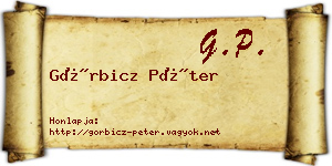 Görbicz Péter névjegykártya
