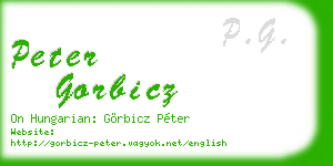 peter gorbicz business card